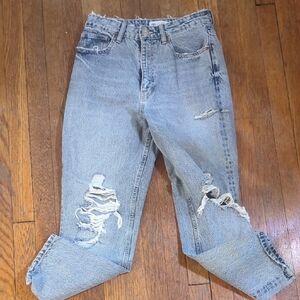 Zara Size 6 Distressed Boyfriend Jeans